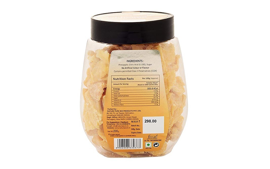Nature Pure Real Dried Pineapple Chunks    Pack  200 grams